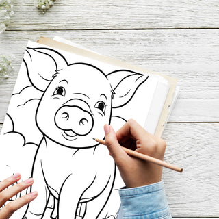 50 Adorable Pig Printable Coloring Pages For Kids & Adults (INSTANT DOWNLOAD)