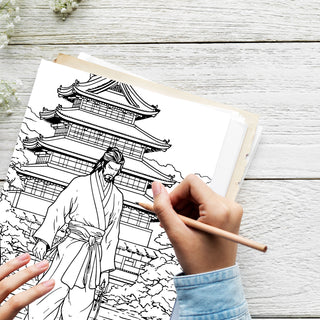 50 Beautiful Japan Printable Coloring Pages For Kids & Adults (INSTANT DOWNLOAD)