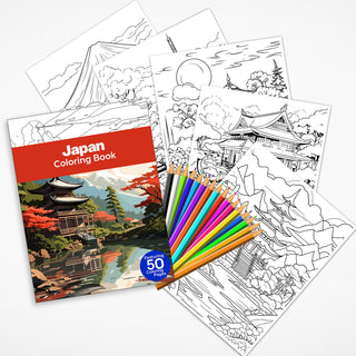 50 Beautiful Japan Printable Coloring Pages For Kids & Adults (INSTANT DOWNLOAD)