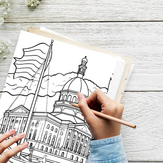 50 4th Of July Printable Coloring Pages For Kids & Adults (INSTANT DOWNLOAD)