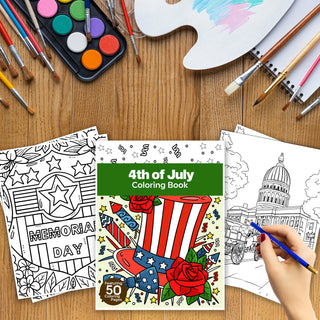 50 4th Of July Printable Coloring Pages For Kids & Adults (INSTANT DOWNLOAD)