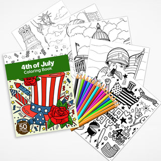 50 4th Of July Printable Coloring Pages For Kids & Adults (INSTANT DOWNLOAD)