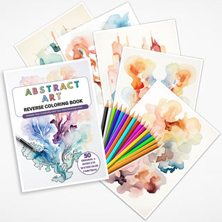 50 Abstract Art Printable Reverse Coloring Pages For Kids And Adults [INSTANT DOWNLOAD]