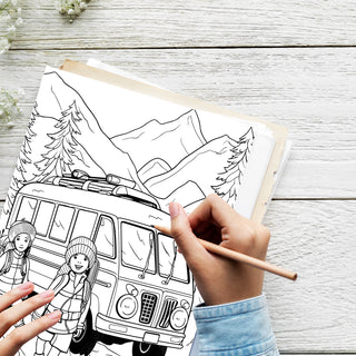 50 Adventurous Camping Printable Coloring Pages For Kids & Adults (INSTANT DOWNLOAD)