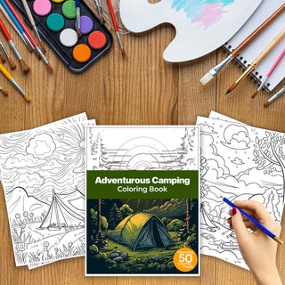 50 Adventurous Camping Printable Coloring Pages For Kids & Adults (INSTANT DOWNLOAD)