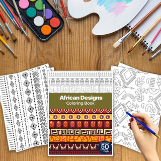 50 African Design Printable Coloring Pages For Kids & Adults (INSTANT DOWNLOAD)