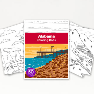 50 Charming Alabama Printable Coloring Pages For Kids & Adults (INSTANT DOWNLOAD)