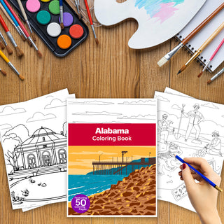 50 Charming Alabama Printable Coloring Pages For Kids & Adults (INSTANT DOWNLOAD)