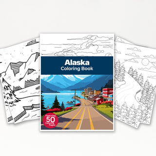 50 Majestic Alaska Printable Coloring Pages For Kids & Adults (INSTANT DOWNLOAD)