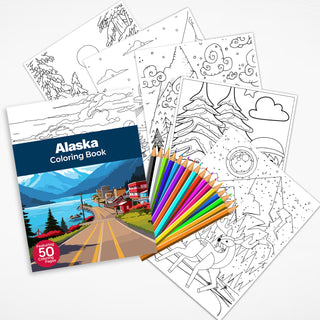 50 Majestic Alaska Printable Coloring Pages For Kids & Adults (INSTANT DOWNLOAD)