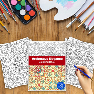 50 Arabesque Elegance Printable Coloring Pages For Kids & Adults (INSTANT DOWNLOAD)