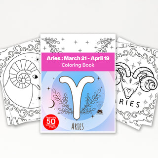 50 Awesome Aries Printable Coloring Pages For Kids & Adults (INSTANT DOWNLOAD)