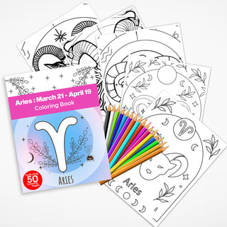 50 Awesome Aries Printable Coloring Pages For Kids & Adults (INSTANT DOWNLOAD)