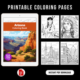 50 Stunning Arizona Printable Coloring Pages For Kids & Adults (INSTANT DOWNLOAD)