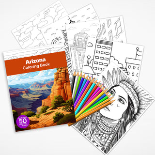 50 Stunning Arizona Printable Coloring Pages For Kids & Adults (INSTANT DOWNLOAD)