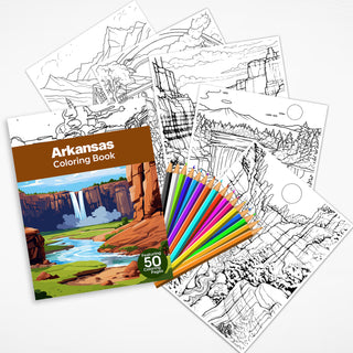 50 Enchanting Arkansas Printable Coloring Pages For Kids & Adults (INSTANT DOWNLOAD)