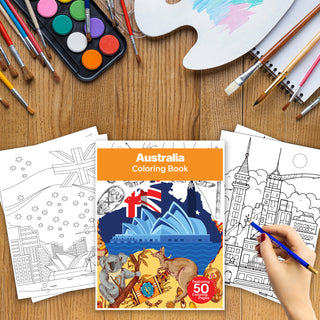 50 Beautiful Australia Printable Coloring Pages For Kids & Adults (INSTANT DOWNLOAD)