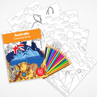 50 Beautiful Australia Printable Coloring Pages For Kids & Adults (INSTANT DOWNLOAD)