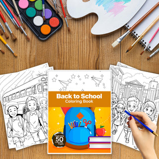 50 Back To School Printable Coloring Pages For Kids & Adults (INSTANT DOWNLOAD)