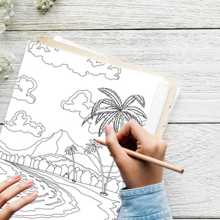 50 Tropical Bahamas Printable Coloring Pages For Kids & Adults (INSTANT DOWNLOAD)