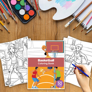50 Slam Dunk Basketball Printable Coloring Pages For Kids & Adults (INSTANT DOWNLOAD)