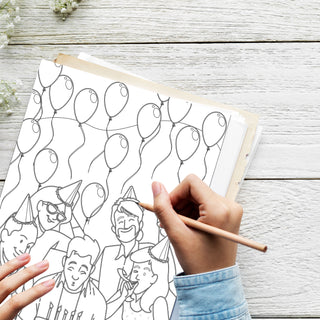 50 Birthday Bash Printable Coloring Pages For Kids & Adults (INSTANT DOWNLOAD)