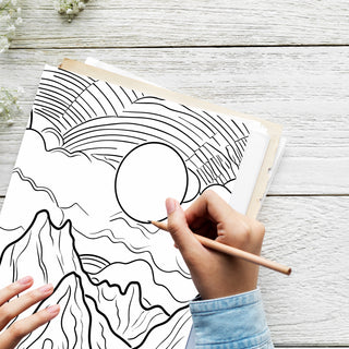 50 Blissful Sunset Printable Coloring Pages For Kids & Adults (INSTANT DOWNLOAD)