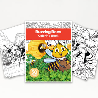 50 Buzzing Bees Printable Coloring Pages For Kids And Adults (INSTANT DOWNLOAD)