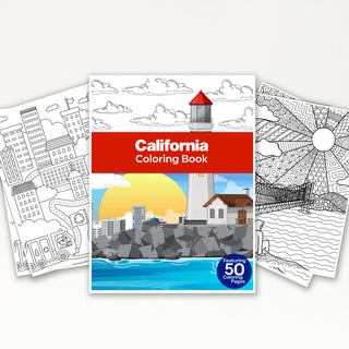 50 Vibrant California Printable Coloring Pages For Kids & Adults (INSTANT DOWNLOAD)