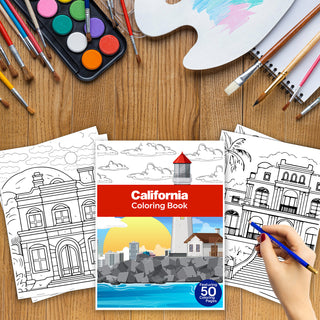 50 Vibrant California Printable Coloring Pages For Kids & Adults (INSTANT DOWNLOAD)