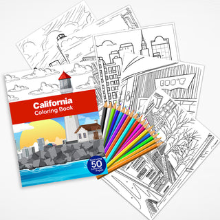 50 Vibrant California Printable Coloring Pages For Kids & Adults (INSTANT DOWNLOAD)