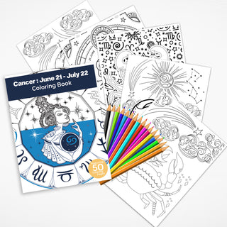 50 Classic Cancer Printable Coloring Pages For Adults & Kids (INSTANT DOWNLOAD)