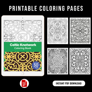 50 Celtic Knotwork Printable Coloring Pages For Kids & Adults (INSTANT DOWNLOAD)