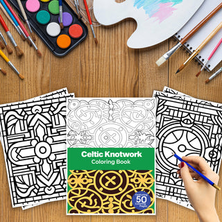 50 Celtic Knotwork Printable Coloring Pages For Kids & Adults (INSTANT DOWNLOAD)