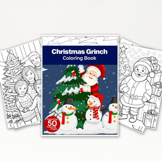 50 Whimsical Christmas Grinch Printable Coloring Pages For Kids & Adults (INSTANT DOWNLOAD)