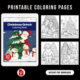 50 Whimsical Christmas Grinch Printable Coloring Pages For Kids & Adults (INSTANT DOWNLOAD)