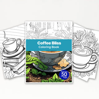 Coffee Bliss Printable Coloring Pages For Adults (INSTANT DOWNLOAD)