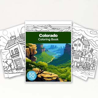 50 Breathtaking Colorado Printable Coloring Pages For Kids & Adults (INSTANT DOWNLOAD)