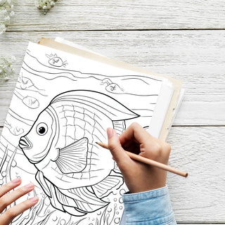 50 Colorful Fish Printable Coloring Pages For Kids & Adults (INSTANT DOWNLOAD)