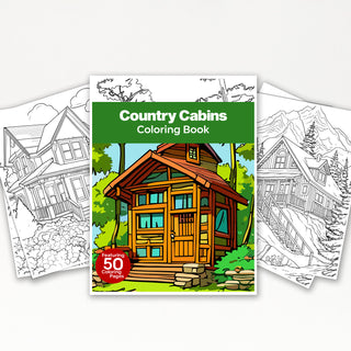 50 Serene Country Cabin Printable Coloring Pages For Kids & Adults (INSTANT DOWNLOAD)