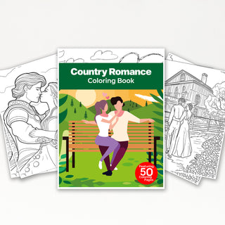 50 Country Romance Printable Coloring Pages For Adults (INSTANT DOWNLOAD)