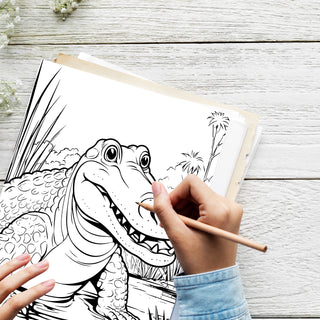 50 Crocodile & Gator Printable Coloring Pages For Kids & Adults (INSTANT DOWNLOAD)