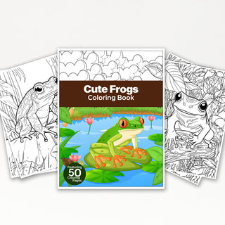 50 Cute Frog Printable Coloring Pages For Kids & Adults (INSTANT DOWNLOAD)