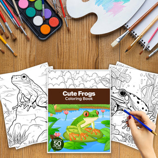 50 Cute Frog Printable Coloring Pages For Kids & Adults (INSTANT DOWNLOAD)