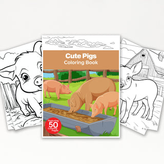 50 Adorable Pig Printable Coloring Pages For Kids & Adults (INSTANT DOWNLOAD)