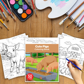 50 Adorable Pig Printable Coloring Pages For Kids & Adults (INSTANT DOWNLOAD)