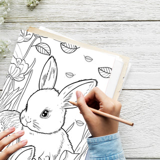 50 Playful Rabbit Printable Coloring Pages For Kids & Adults (INSTANT DOWNLOAD)