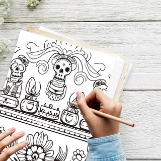 50 Day Of The Dead Printable Coloring Pages For Kids & Adults (INSTANT DOWNLOAD)