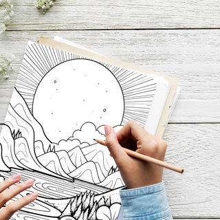 50 Dazzling Sunset Printable Coloring Pages For Kids & Adults (INSTANT DOWNLOAD)