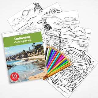 50 Delightful Delaware Printable Coloring Pages For Kids & Adults (INSTANT DOWNLOAD)